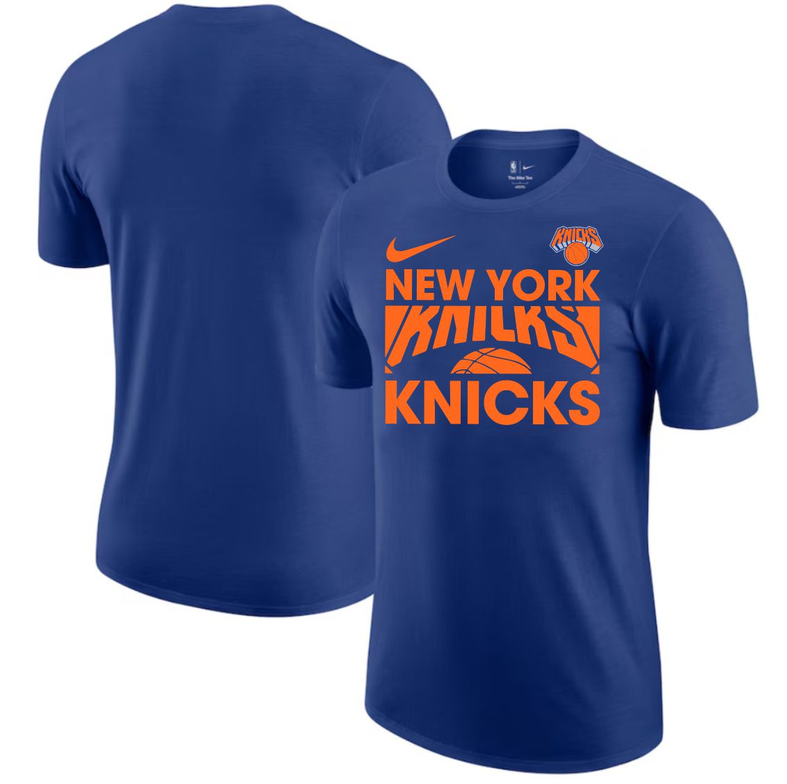 Men 2025 NBA New York Knicks Blue Nike T shirts style 1